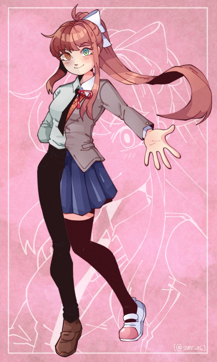 makima and monika (chainsaw man and 1 more) drawn by over_x6