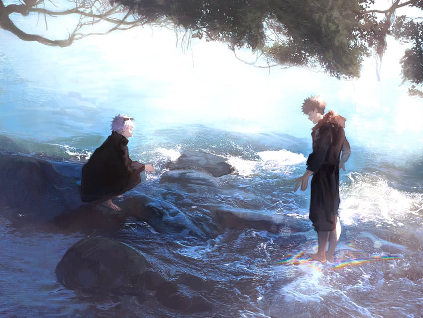 gojou satoru and itadori yuuji (jujutsu kaisen) drawn by scorpius118