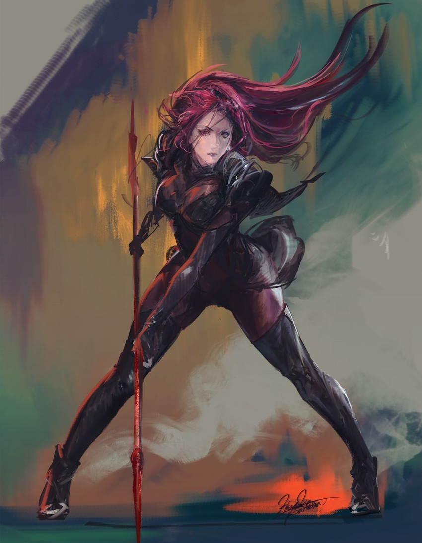 scathach (fate and 1 more) drawn by hayaken_sarena
