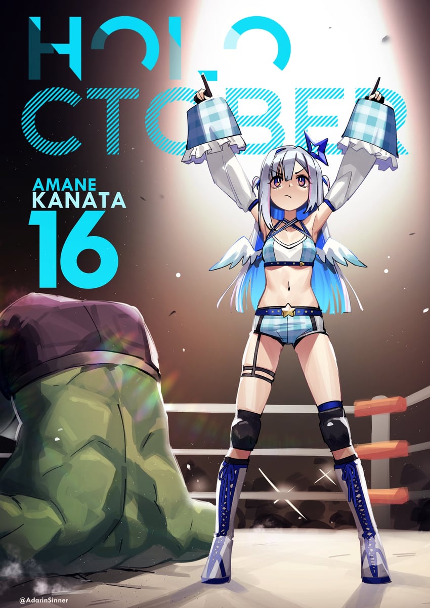 amane kanata and hulk (hololive and 1 more) drawn by adarin