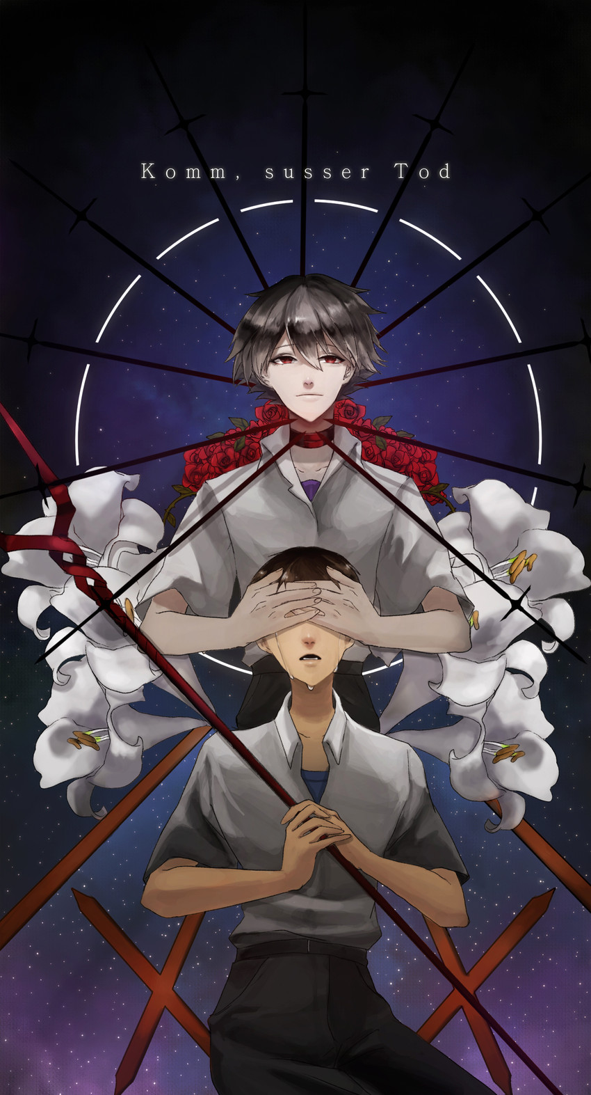 ikari shinji and nagisa kaworu (neon genesis evangelion and 2 more) drawn by y_(coe239)