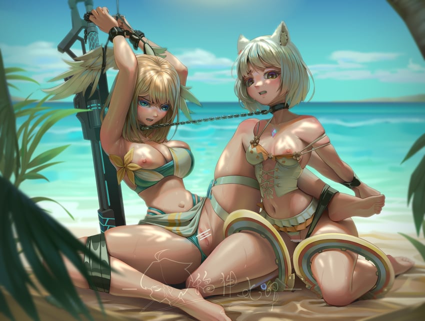 mio and eunie (xenoblade chronicles and 1 more) drawn by h.an_(516635864)