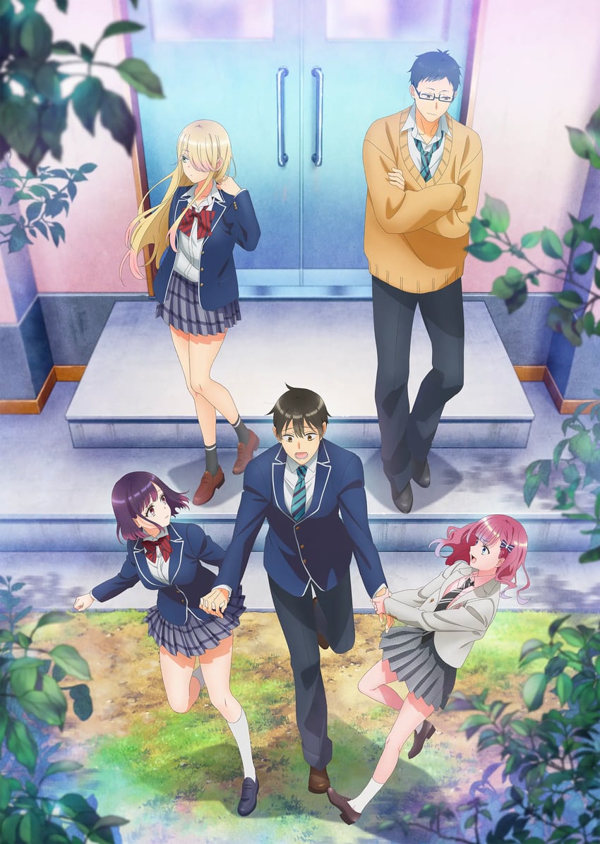 tachibana satsuki, ishihara yukari, watari naoto, umezawa makina, and tokui shigenobu (watari-kun no xx ga houkai sunzen)
