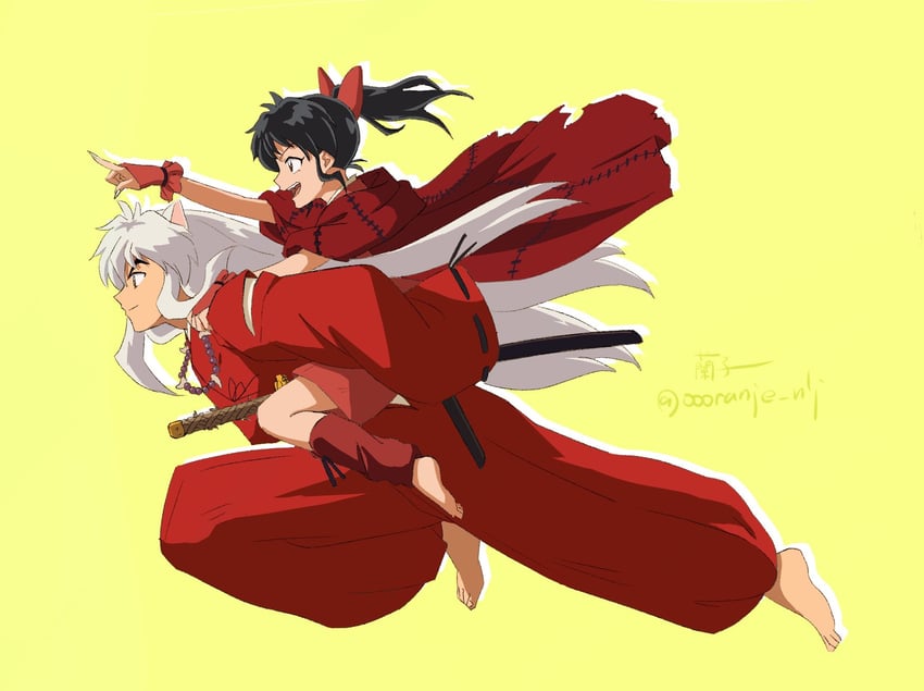 inuyasha and moroha (inuyasha and 1 more) drawn by oooranje_nlj