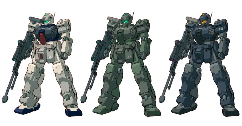 gm, gm sniper ii, gm sniper, gm sniper custom, and gm sniper iii (original and 1 more) drawn by tessaku_ro