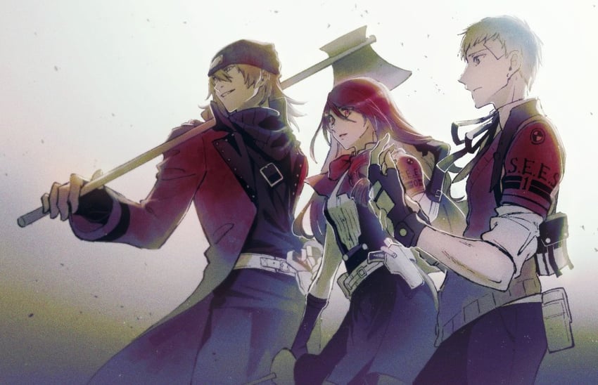 kirijou mitsuru, sanada akihiko, and aragaki shinjirou (persona and 2 more) drawn by takakura_(54baaaan)