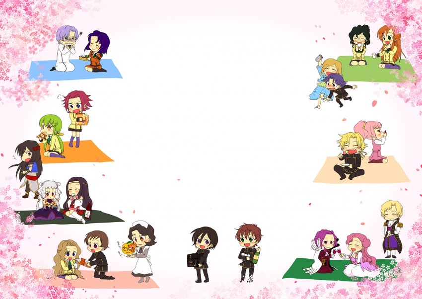 c.c., lelouch vi britannia, kouzuki kallen, kururugi suzaku, nunnally vi britannia, and 17 more (code geass) drawn by mochizuki_mina