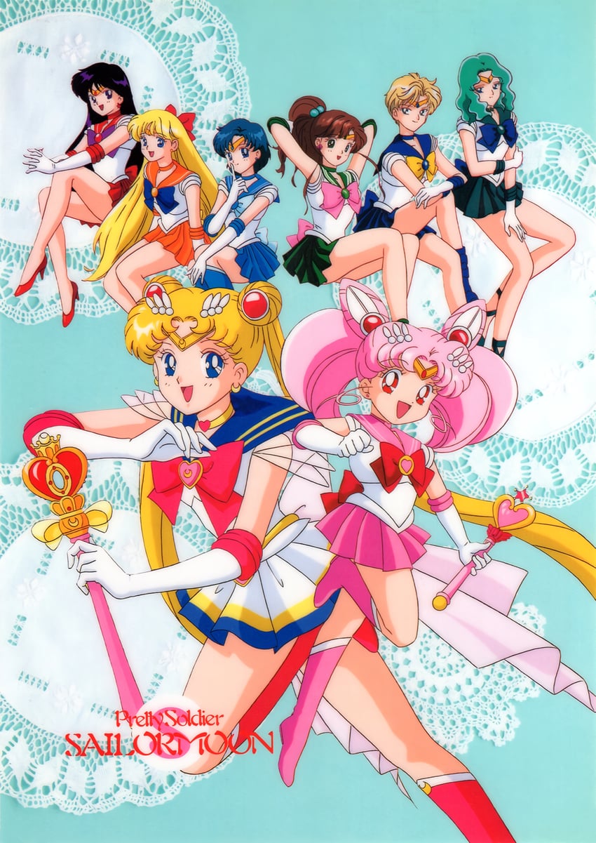 tsukino usagi, sailor moon, mizuno ami, aino minako, hino rei, and 12 more (bishoujo senshi sailor moon and 1 more) drawn by tominaga_mari