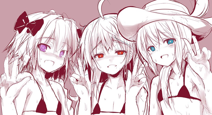 astolfo, chevalier d'eon, and rama (fate and 2 more) drawn by sen_(astronomy)