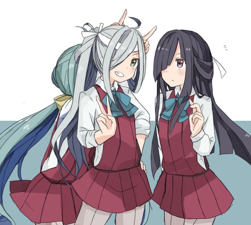 kiyoshimo, asashimo, and hayashimo (kantai collection) drawn by riz_(ravel_dc)