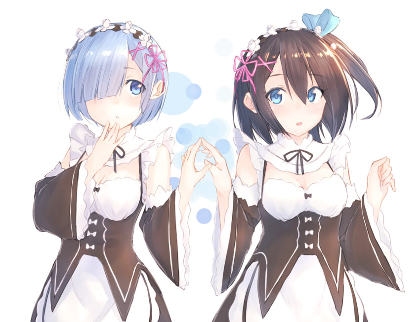 rem and suzunari shizuku (original and 1 more) drawn by yuki_arare