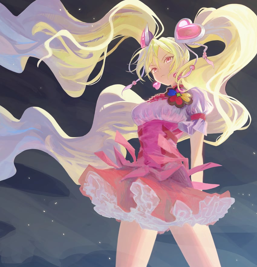 momozono love and cure peach (precure and 1 more) drawn by ffgghhjj