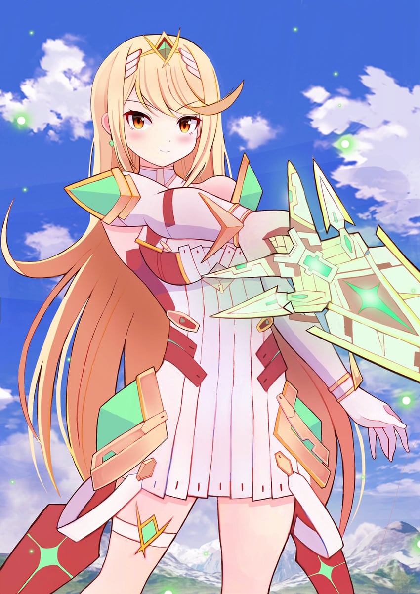 mythra (xenoblade chronicles and 1 more) drawn by mikoko1