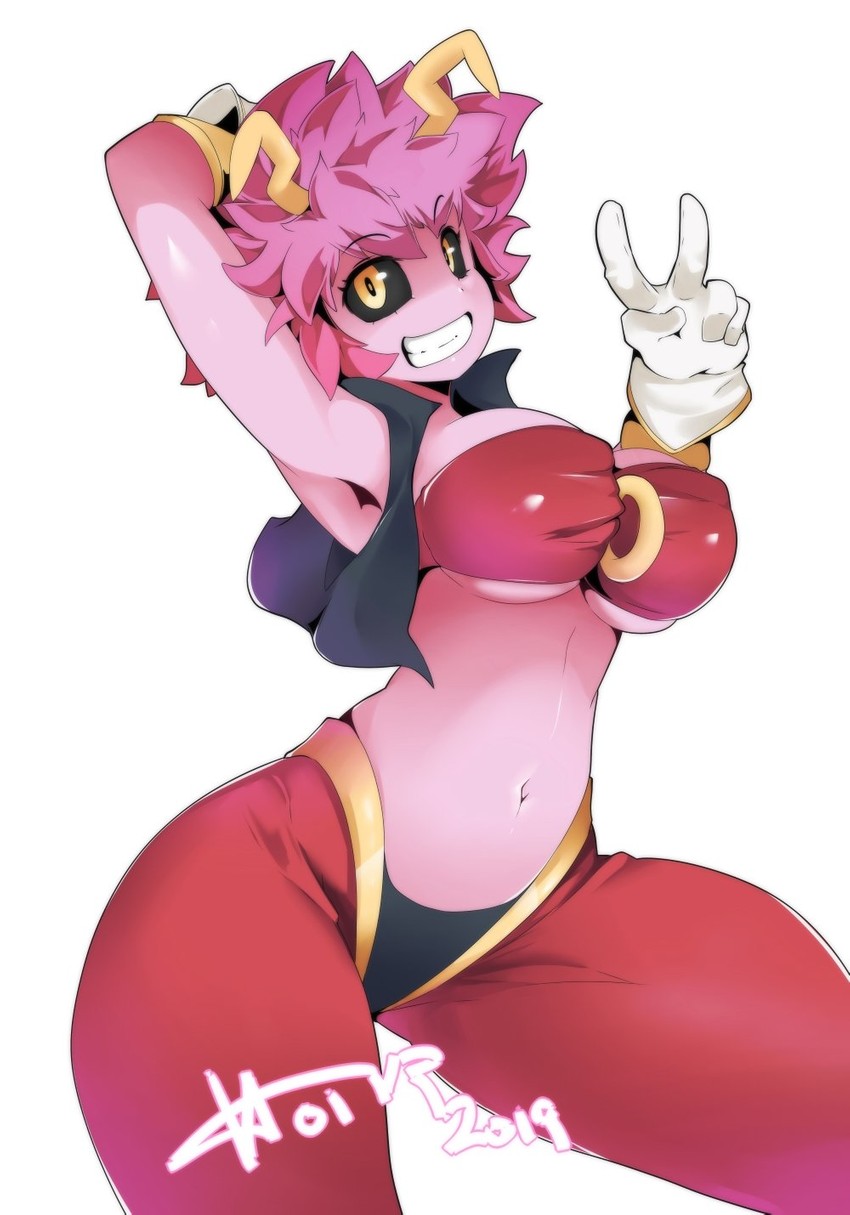 shantae and ashido mina (boku no hero academia and 1 more) drawn by hot_vr