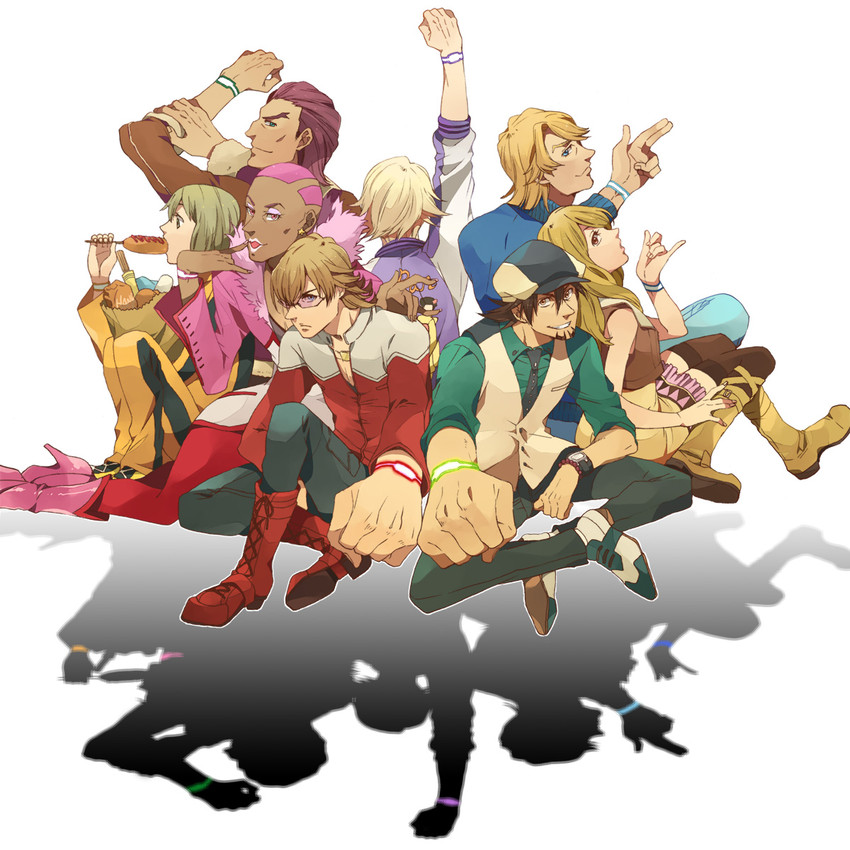 barnaby brooks jr., kaburagi t. kotetsu, ivan karelin, huang pao-lin, karina lyle, and 3 more (tiger & bunny) drawn by hiyokko_ep