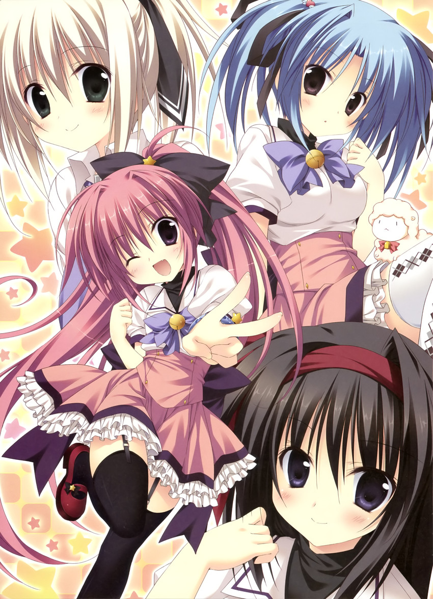 orietta chrono istarica ginasteele, shirakano himeyuri, natsumoto fuuka, and hayama tokine (magical charming!) drawn by korie_riko