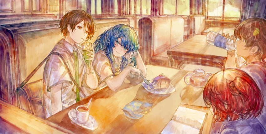 yanami anna, yakishio lemon, komari chika, and nukumizu kazuhiko (make heroine ga oo sugiru!) drawn by realpha