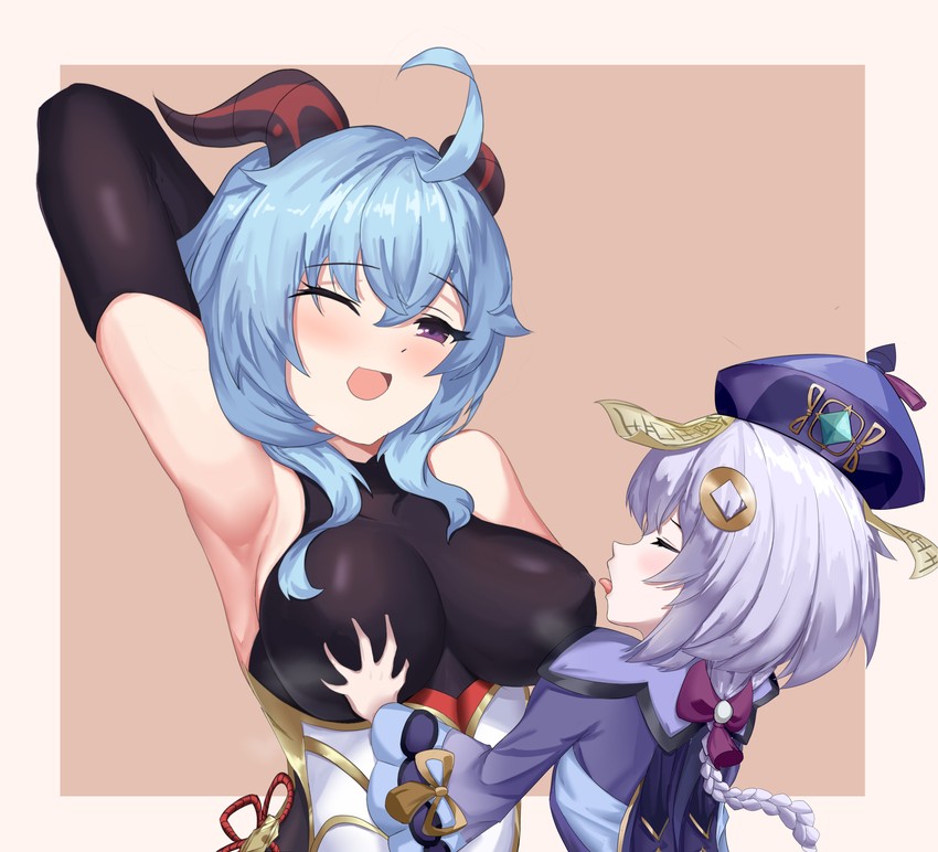 ganyu and qiqi (genshin impact) drawn by mz_(yeye_ai_chipao_mian)