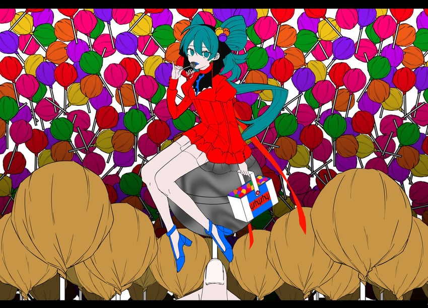 hatsune miku (vocaloid and 1 more) drawn by eiku