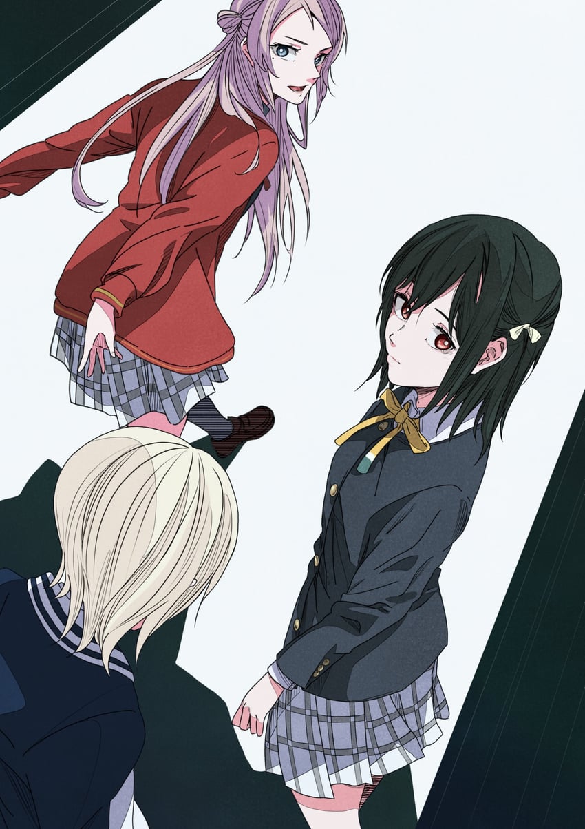 mifune shioriko, zhong lanzhu, and mia taylor (love live! and 1 more) drawn by yohazu