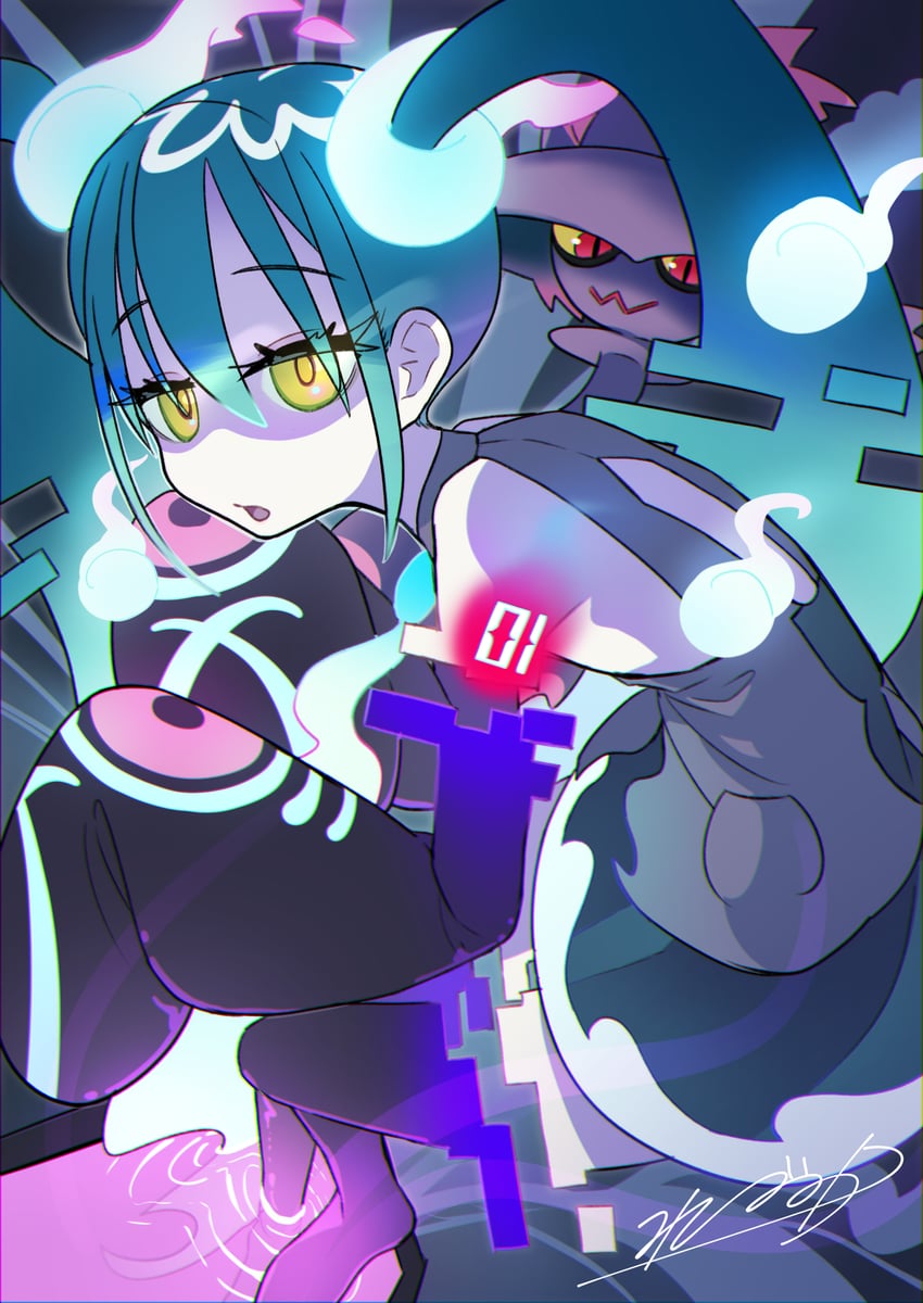 hatsune miku, mismagius, and ghost miku (pokemon and 2 more) drawn by kinosuke_(pattaba)