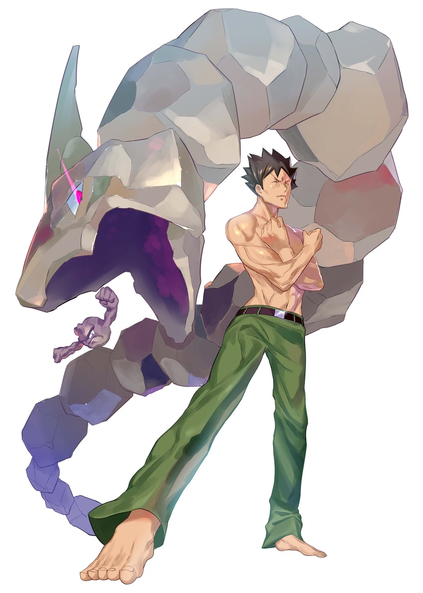 brock, onix, and geodude (pokemon and 1 more) drawn by ukimukai