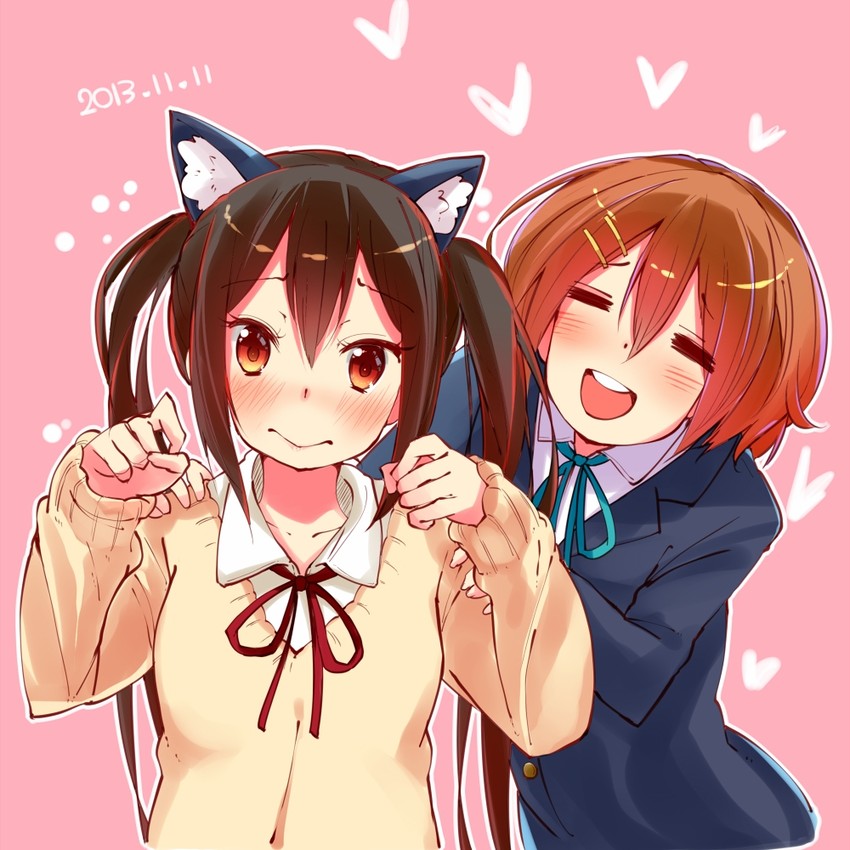 nakano azusa and hirasawa yui (k-on!) drawn by hato_haru