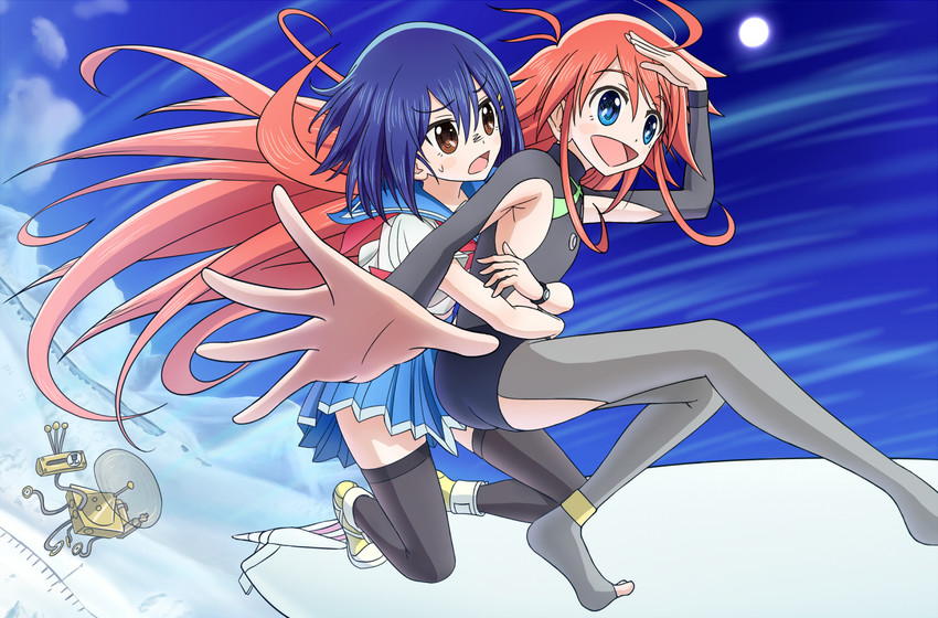 kokomine cocona, papika, and tt-392 (flip flappers) drawn by gouyokunahimaji