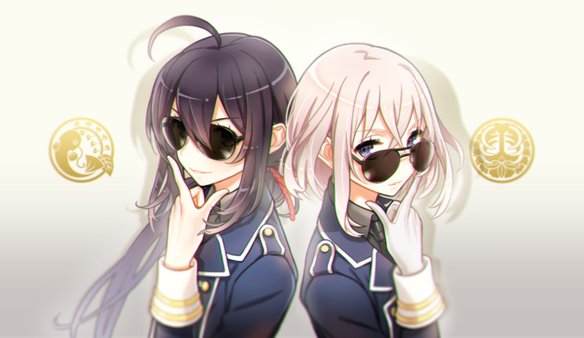 namazuo toushirou and honebami toushirou (touken ranbu) drawn by deretta