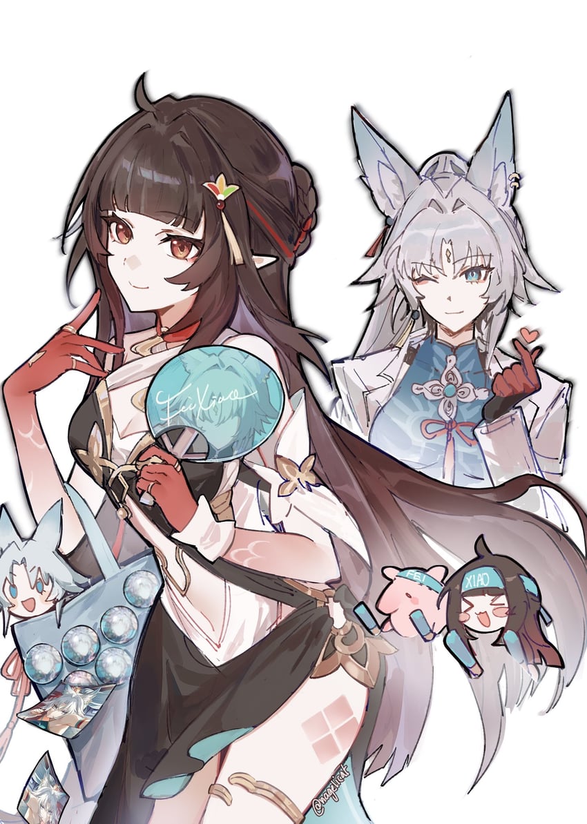 feixiao, lingsha, and tuskpir (honkai and 1 more) drawn by nagelicat