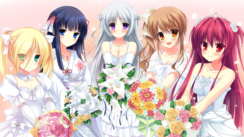 sasha, omigawa hitomi, mikami haruka, sakuranomori misaki, and yuki nao (love ra bride) drawn by mutou_kurihito