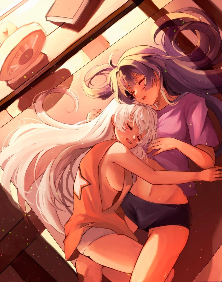 kiana kaslana and raiden mei (honkai and 1 more) drawn by mofumanju