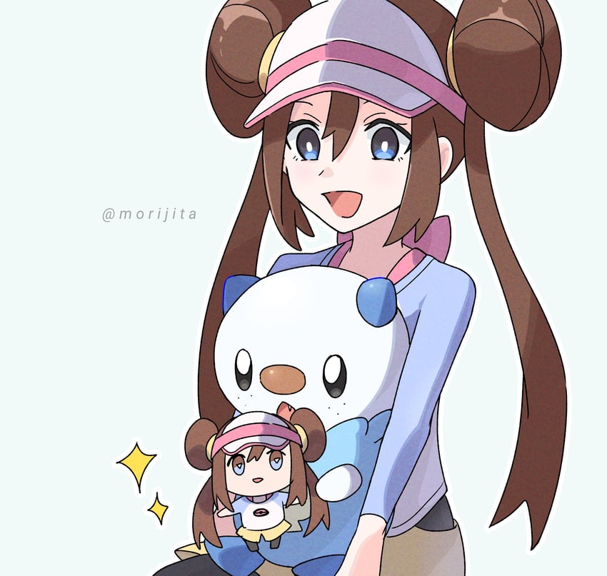 rosa and oshawott (pokemon and 1 more) drawn by jayj_824