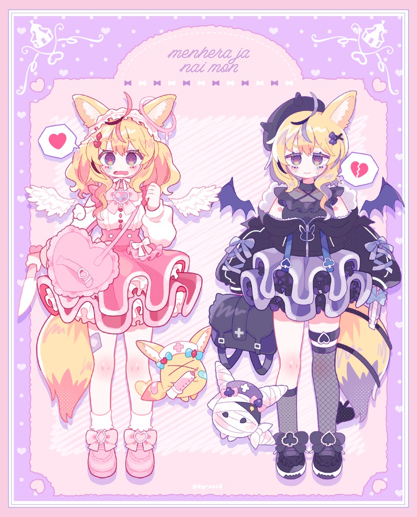 omaru polka and zain (hololive and 1 more) drawn by aeruusa
