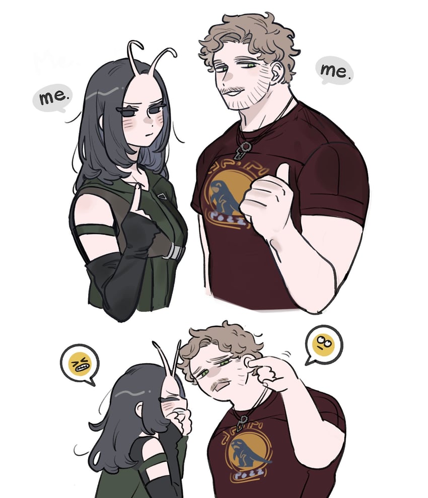 peter quill and mantis (marvel and 2 more) drawn by nahnohk