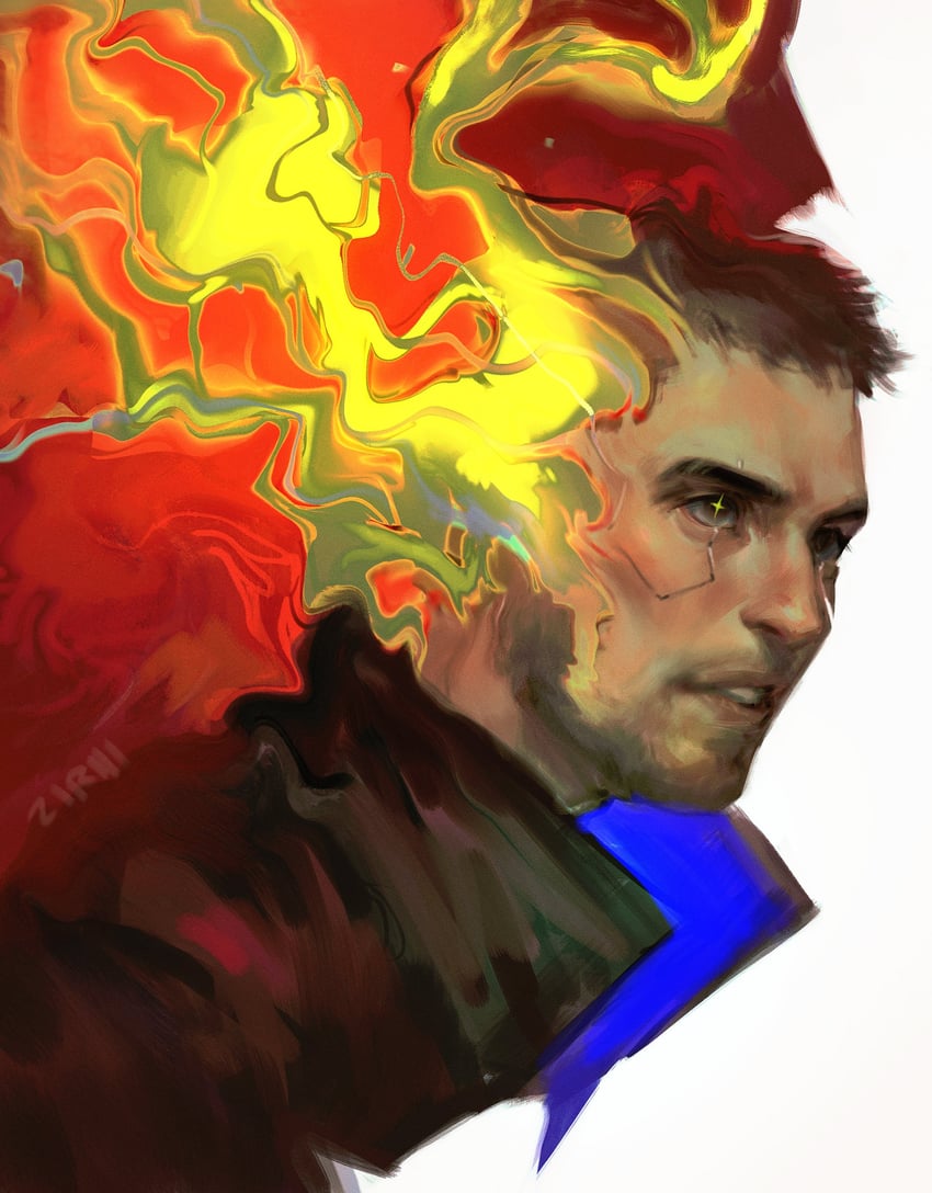 v and vincent (cyberpunk and 1 more) drawn by katlovesstar