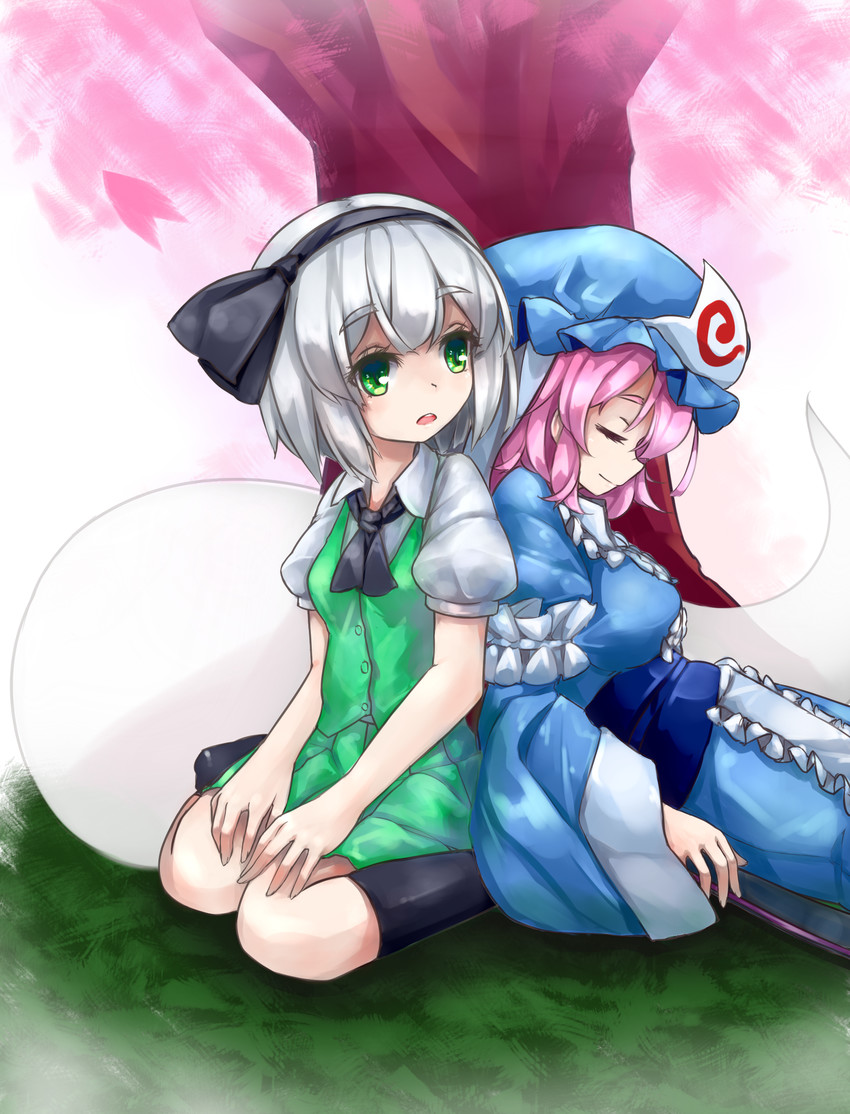 konpaku youmu and saigyouji yuyuko (touhou) drawn by nano_(ex925868312)