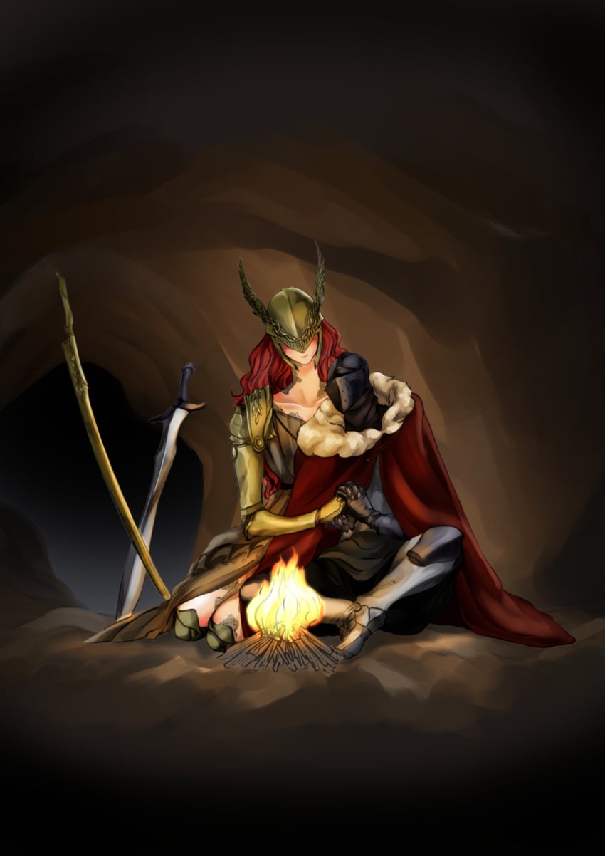 malenia blade of miquella and tarnished (elden ring) drawn by illip