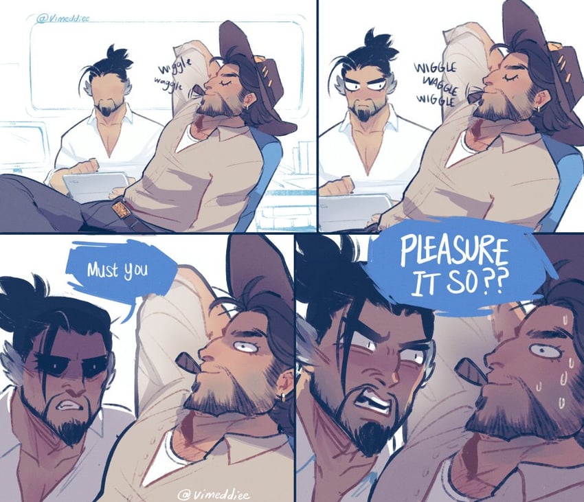 cassidy and hanzo (overwatch and 1 more) drawn by vimeddiee