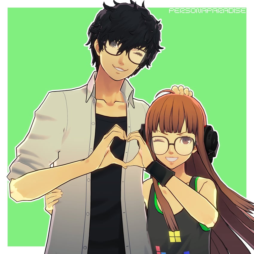 amamiya ren and sakura futaba (persona and 1 more) drawn by personaparadise