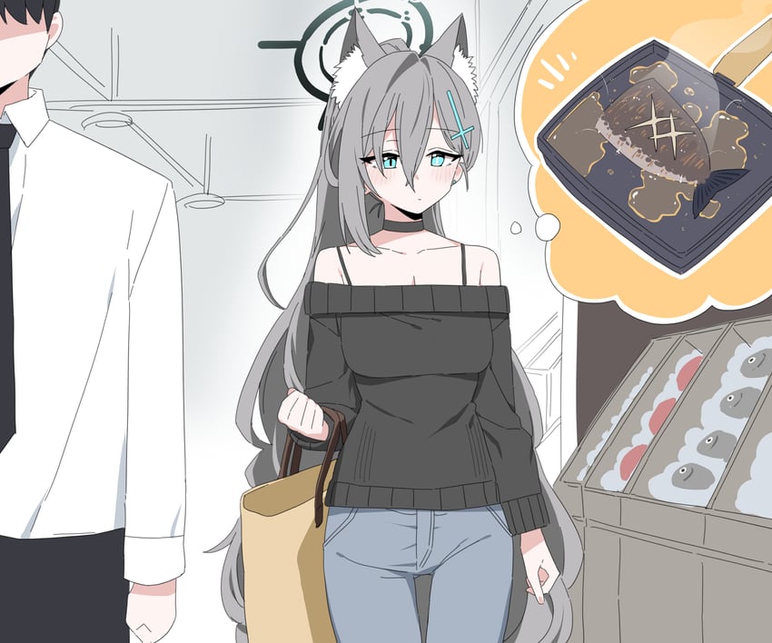 sensei, shiroko, and shiroko terror (blue archive) drawn by b.t._(boob_tong)