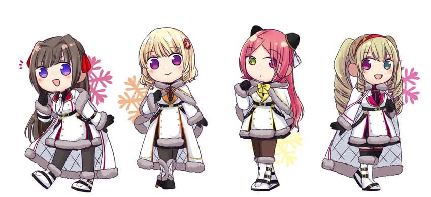 shiba tomoshibi, imamura yukari, kozue west, and komai sumire (assault lily) drawn by nigari_(ngari_0115)