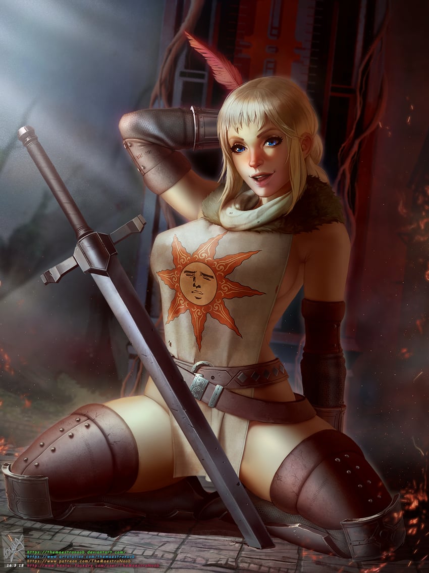 solaire of astora (dark souls and 2 more) drawn by themaestronoob