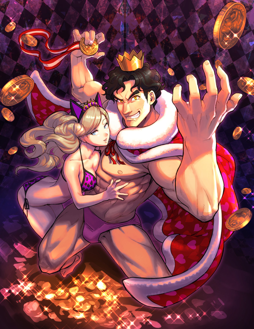 takamaki anne, kamoshida suguru, and shadow kamoshida (persona and 1 more) drawn by nekobayashi_(nekoforest)