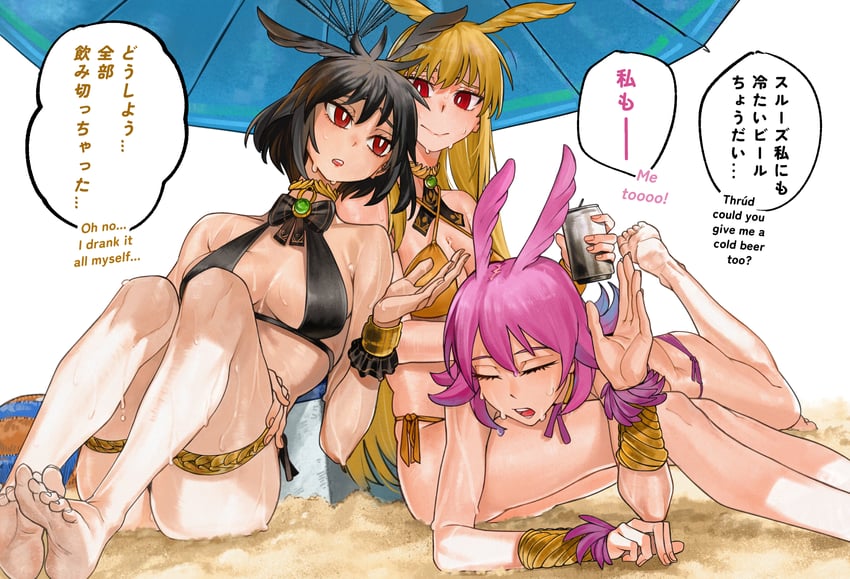 valkyrie, ortlinde, thrud, and hildr (fate and 1 more) drawn by kamisato_sora