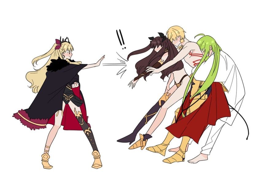 gilgamesh, ereshkigal, ishtar, and enkidu (fate and 1 more) drawn by dareas2s2