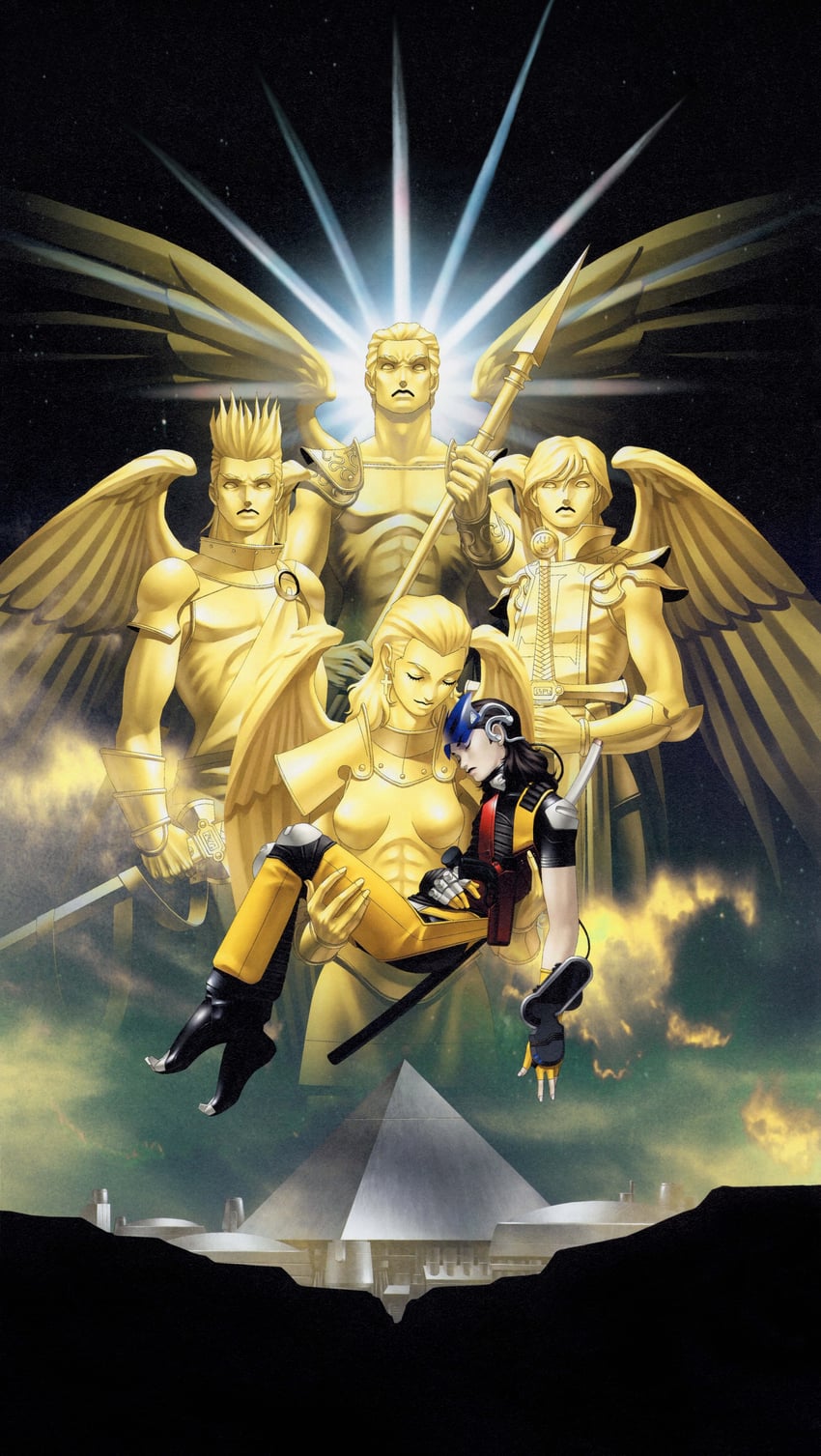 aleph, gabriel, uriel, michael, and raphael (shin megami tensei and 1 more) drawn by kazuma_kaneko and shiraishi_megumi_(colorist)