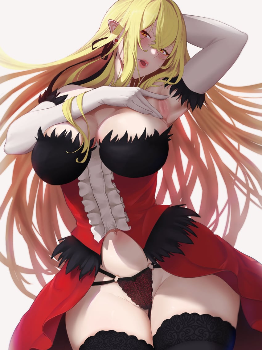 oshino shinobu and kiss-shot acerola-orion heart-under-blade (monogatari and 1 more) drawn by sino_kyun