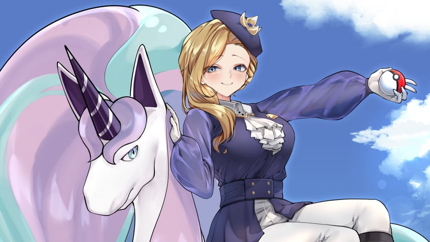 hood and galarian rapidash (pokemon and 1 more) drawn by kghazir