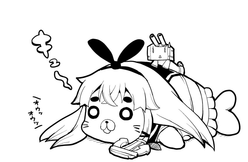 shimakaze and rensouhou-chan (kantai collection) drawn by herada_mitsuru